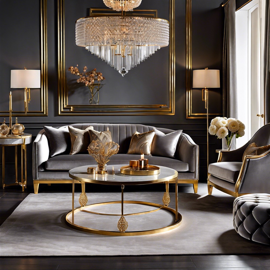 gold and glass accessories for a luxe feel