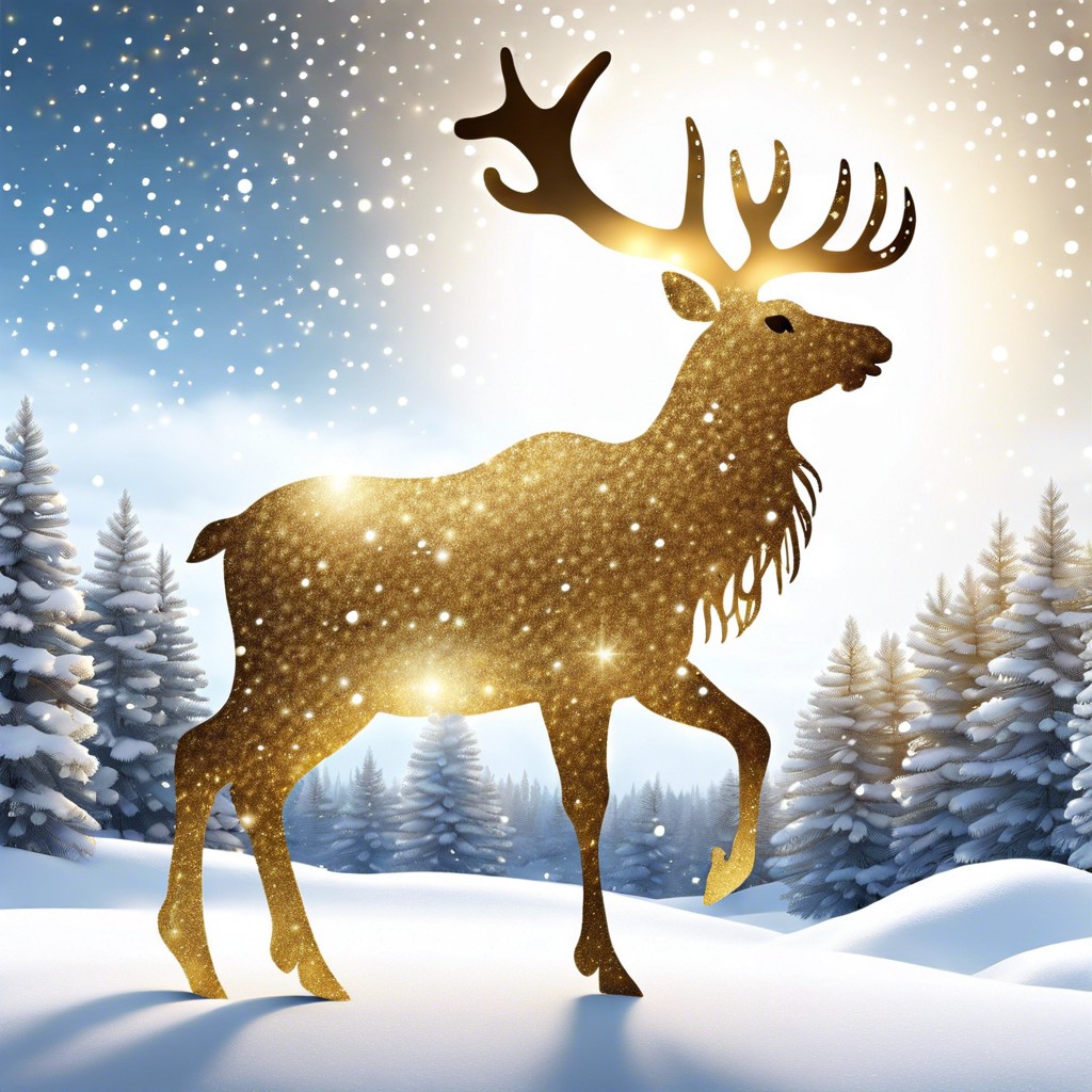 golden reindeer silhouette