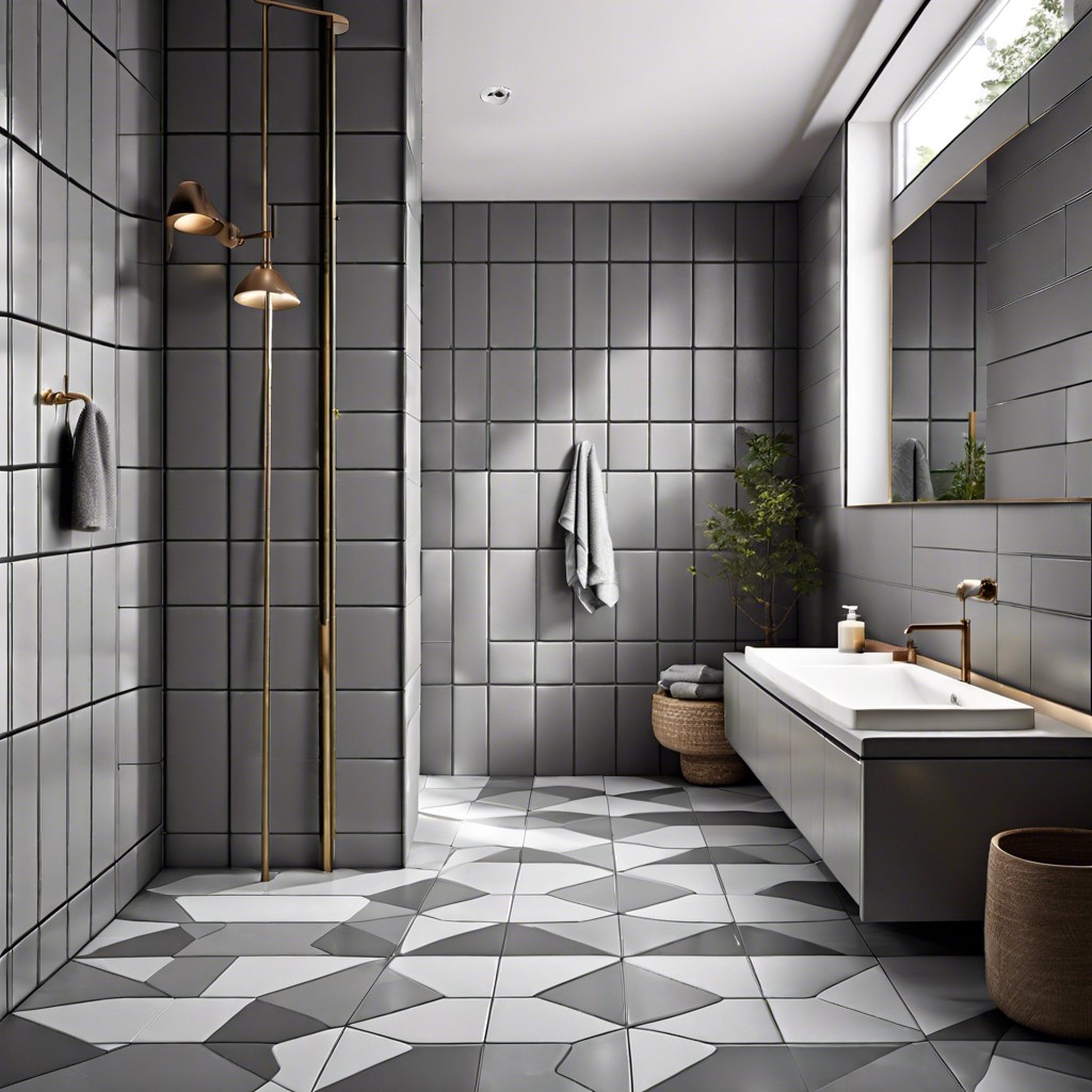 gray geometric tiles for a contemporary look