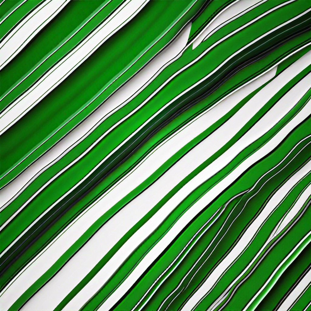 green and white striped tiles creating vertical lines