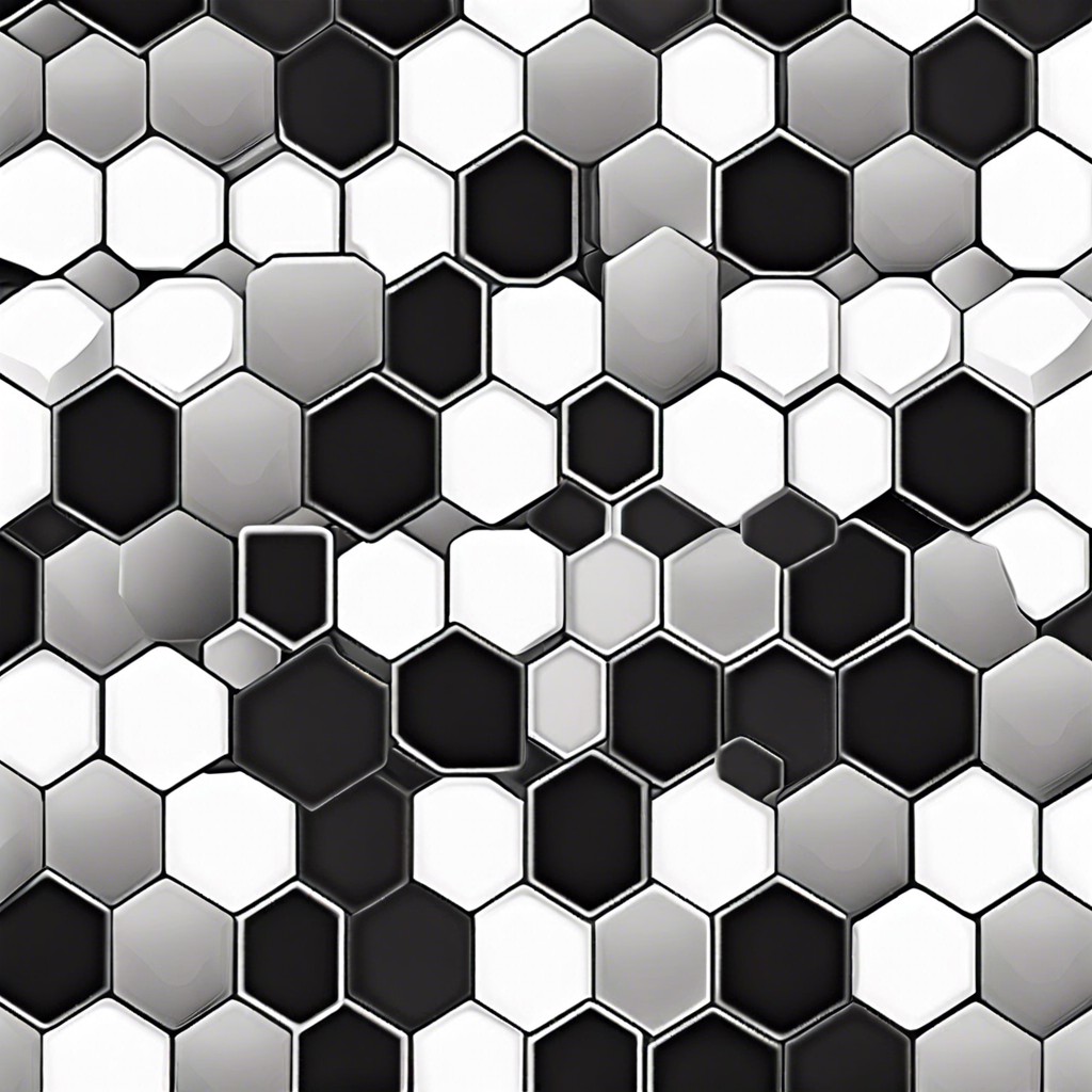 greyscale gradient hexagons transitioning from black to white