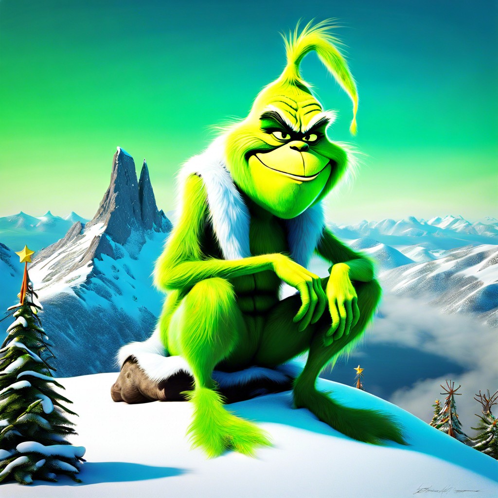 grinch sitting on mount crumpit