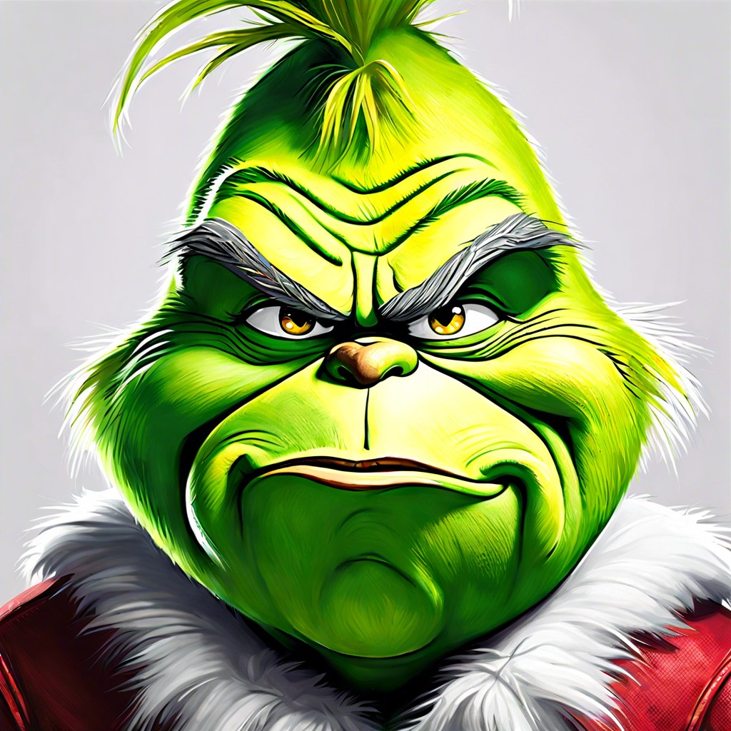 grinch with a grumpy expression