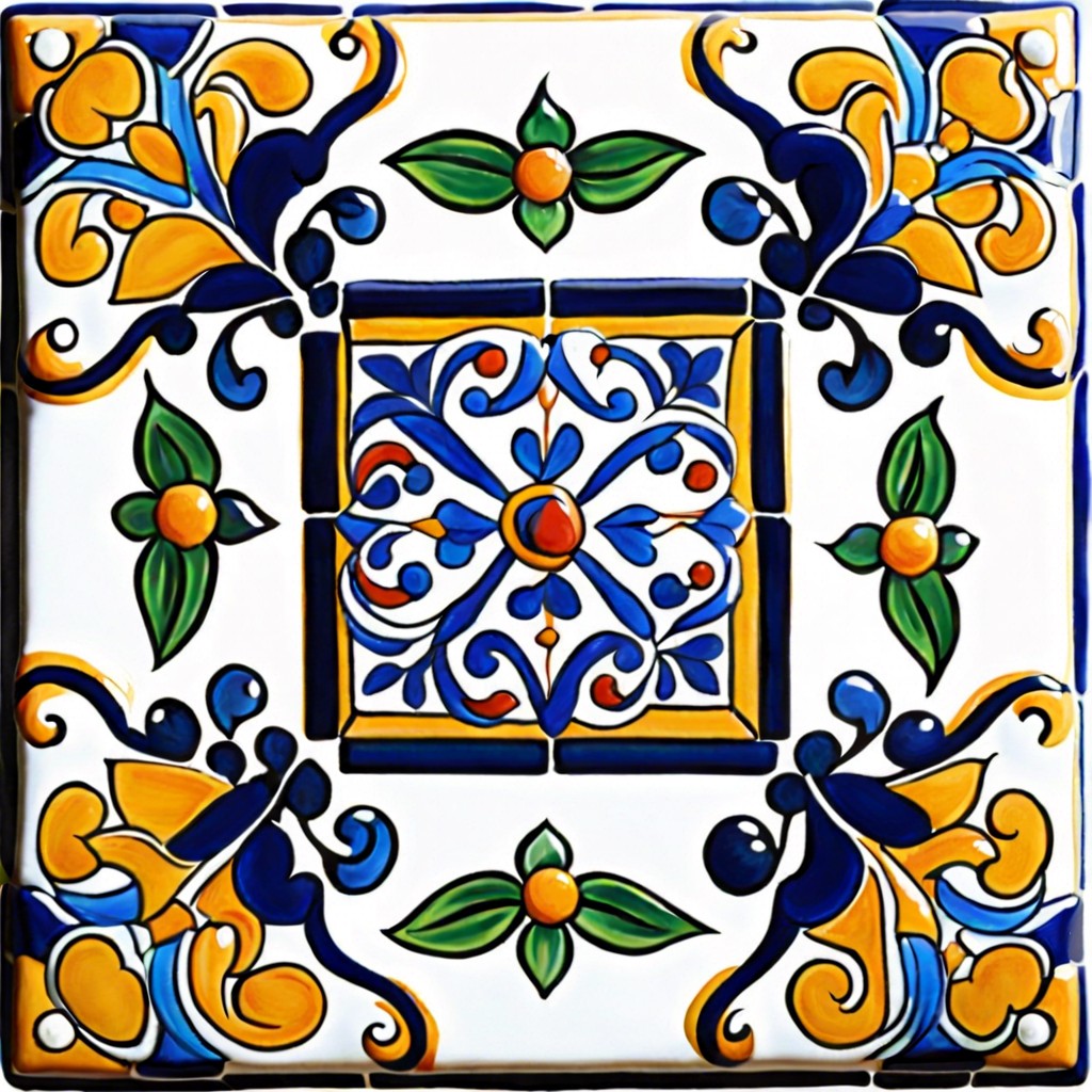 hand painted border tiles