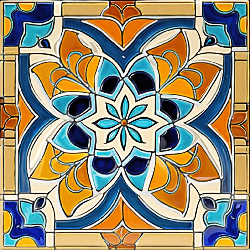 hand painted ceramic tiles with abstract designs