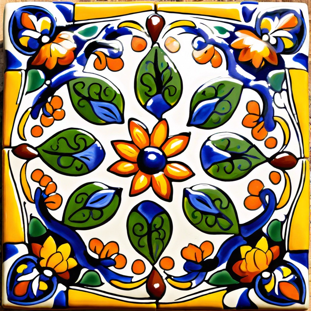 hand painted talavera tiles for a colorful mexican inspired kitchen