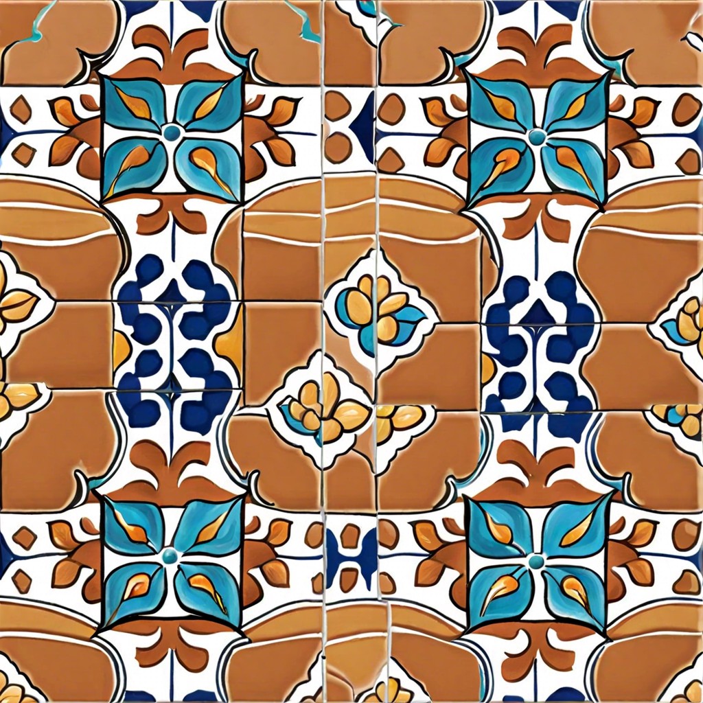 hand painted terracotta tile patch