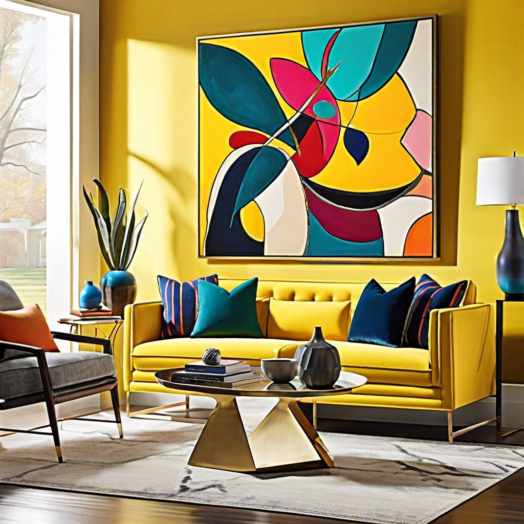 hang bold abstract art to make a statement