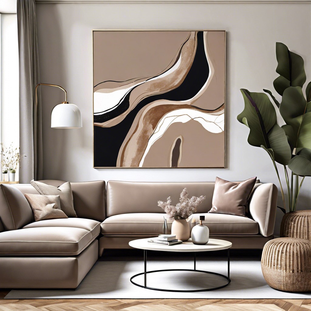 hang large abstract paintings to create a focal point