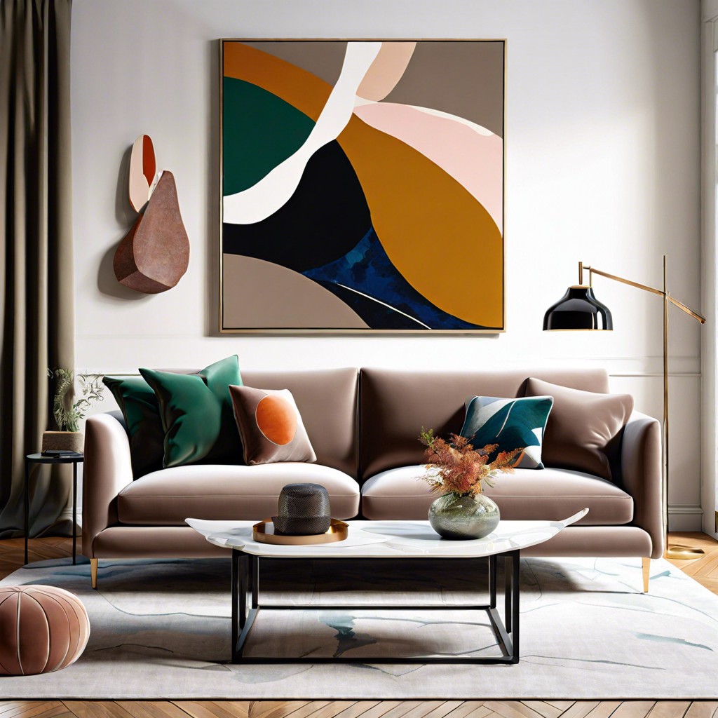 hang large scale abstract art in bold colors to energize the space
