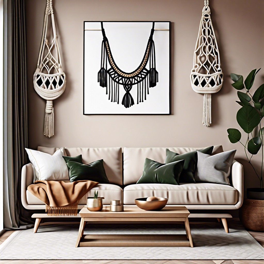 hanging macrame art