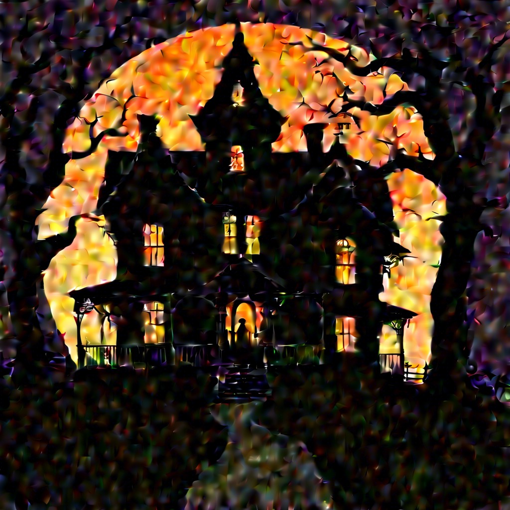 haunted house silhouette