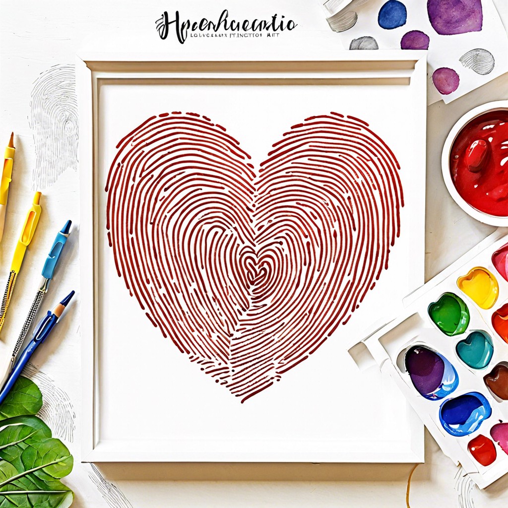 heart fingerprint art for families