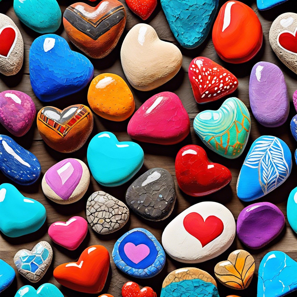 heart painted rocks