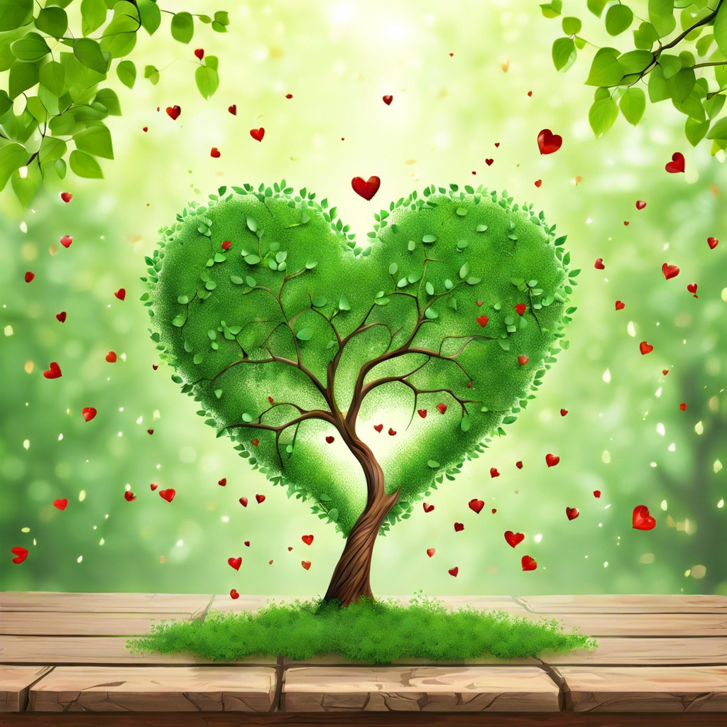 heart tree with leaves as tiny hearts