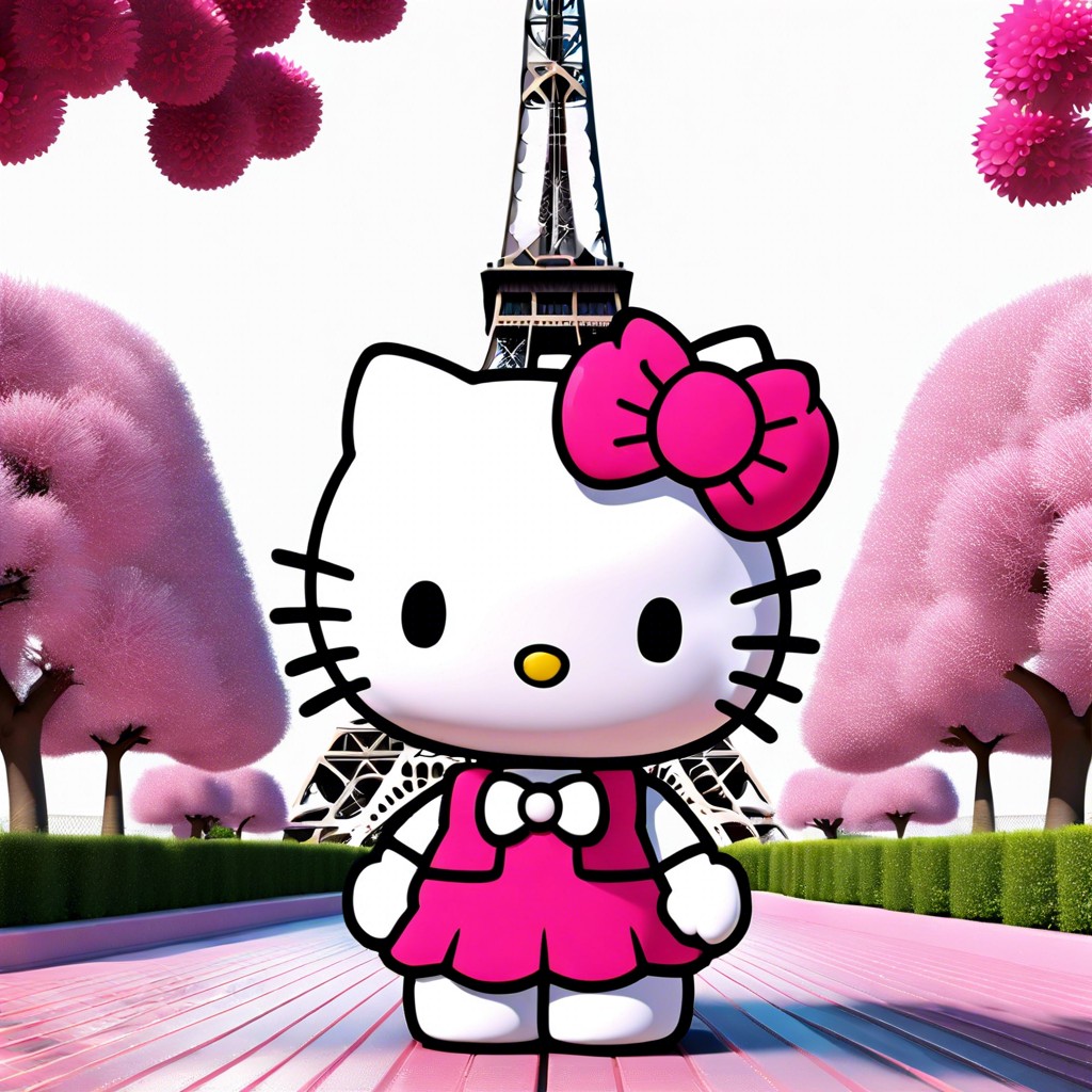 hello kitty under the eiffel tower