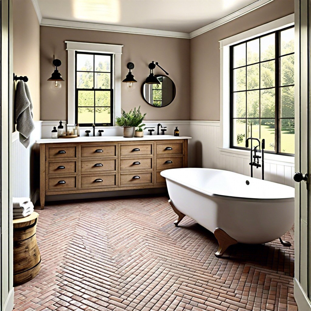 herringbone brick floor tiles