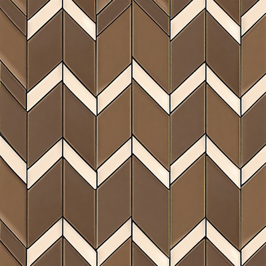 herringbone pattern with contrasting grout