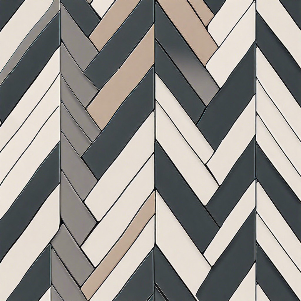 herringbone pattern with slim elongated tiles