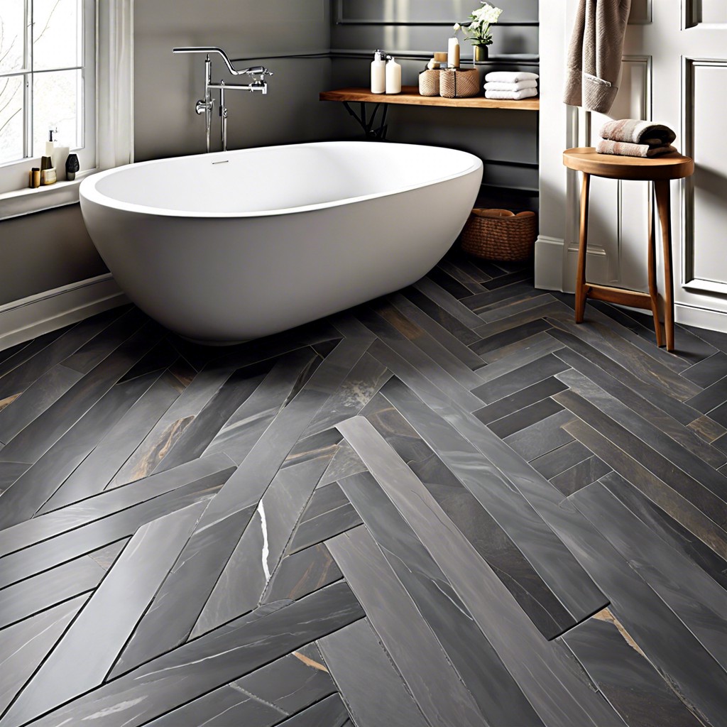 herringbone slate floor pattern