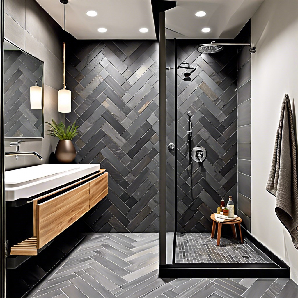 herringbone slate tiles