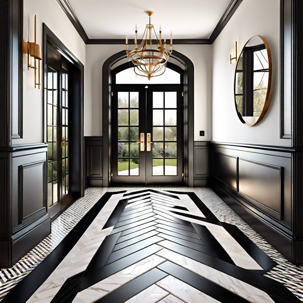 herringbone tile entry