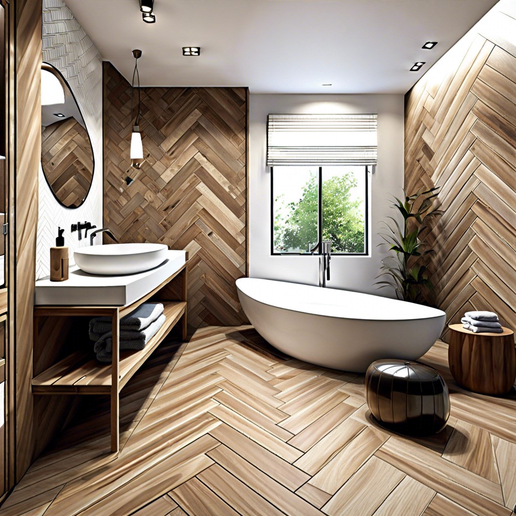 herringbone wood tile layout