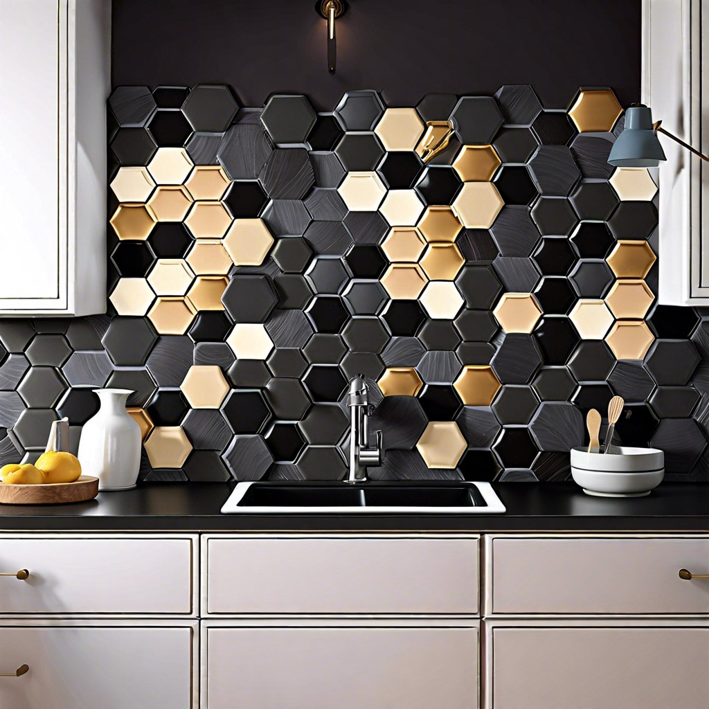 hexagon tiles in gradient shades