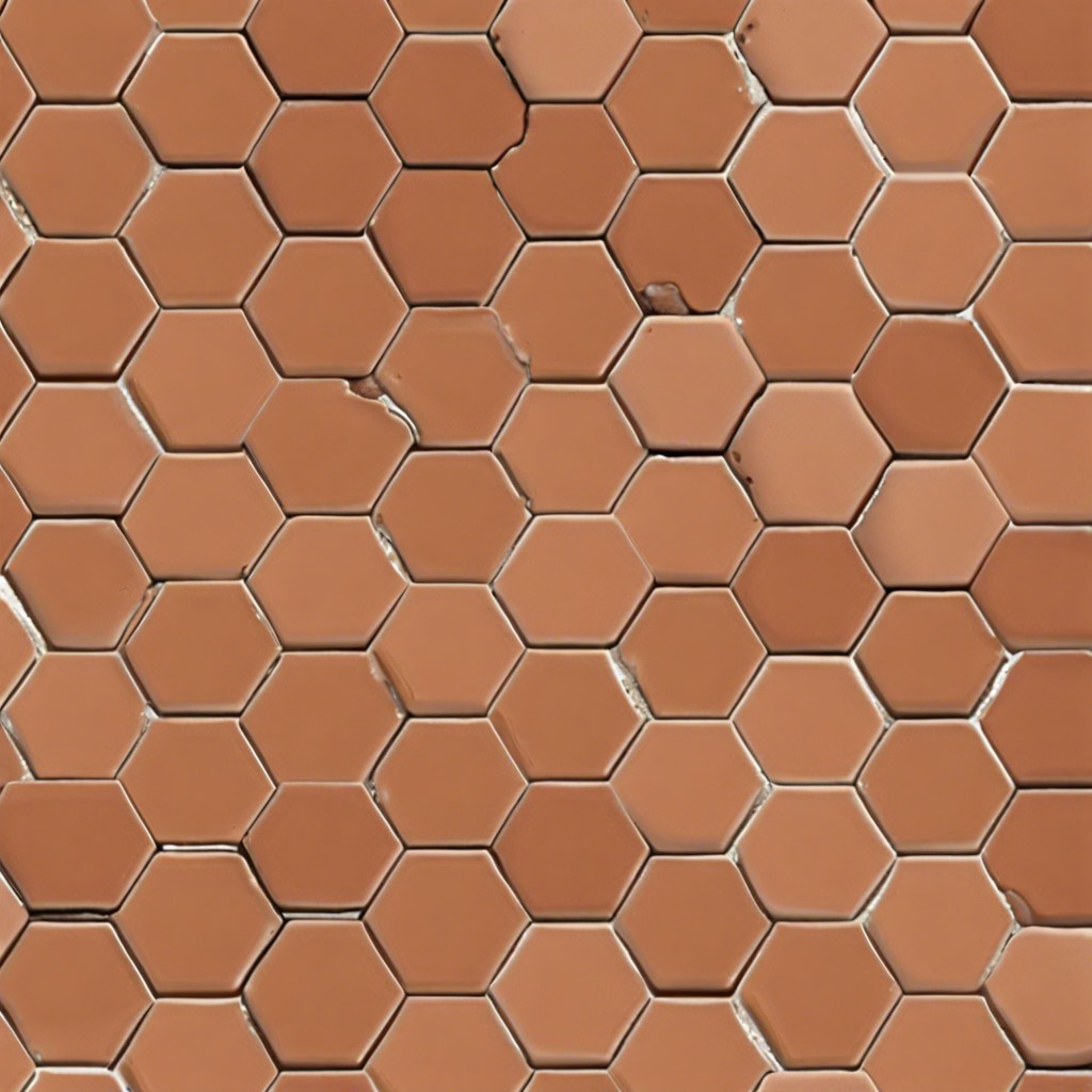 hexagonal terracotta tiles