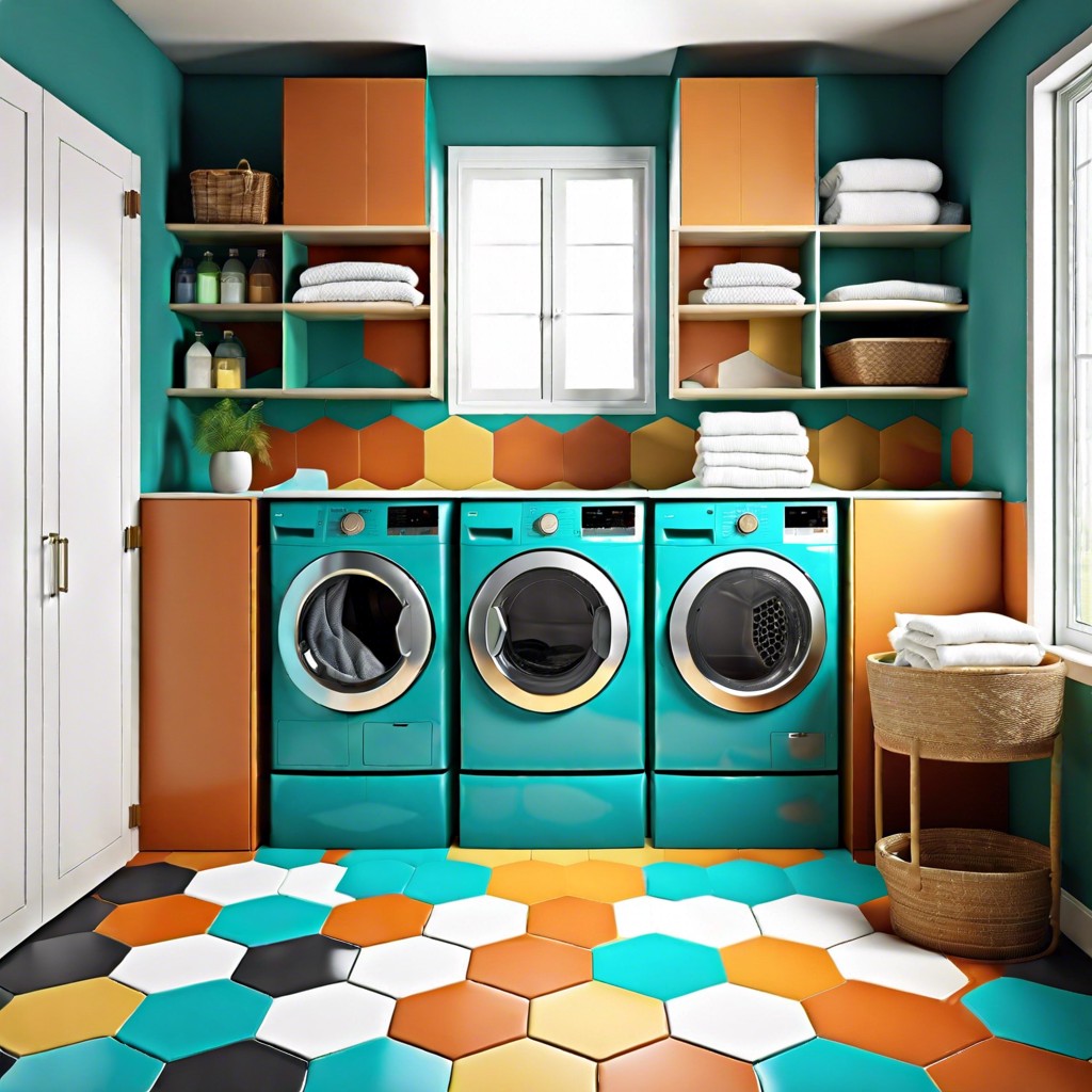 hexagonal tiles in alternating colors