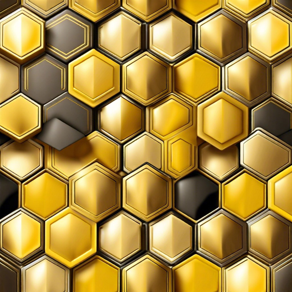 honeycomb classic uniform hexagons in shades of yellow and gold