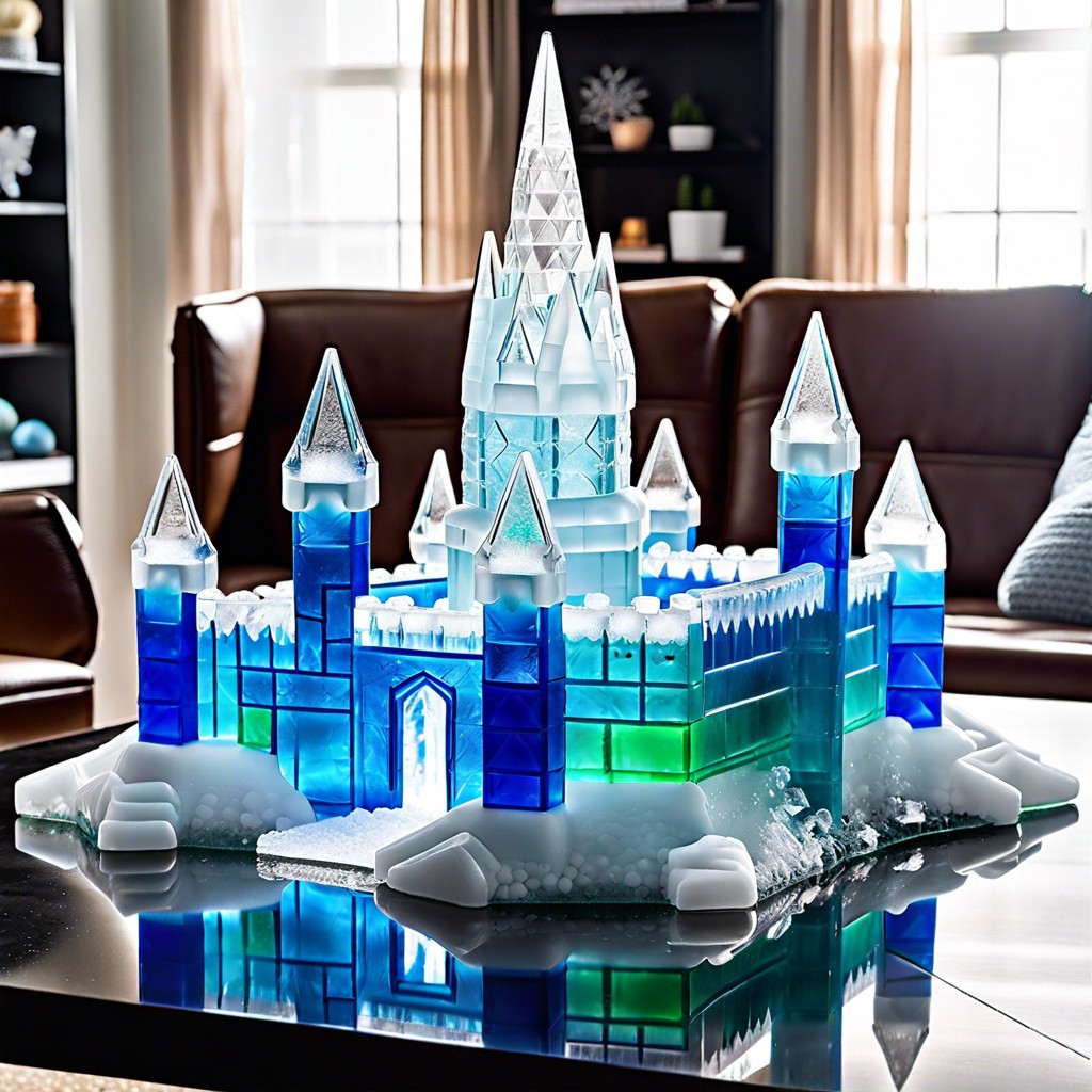 ice castle with translucent tiles