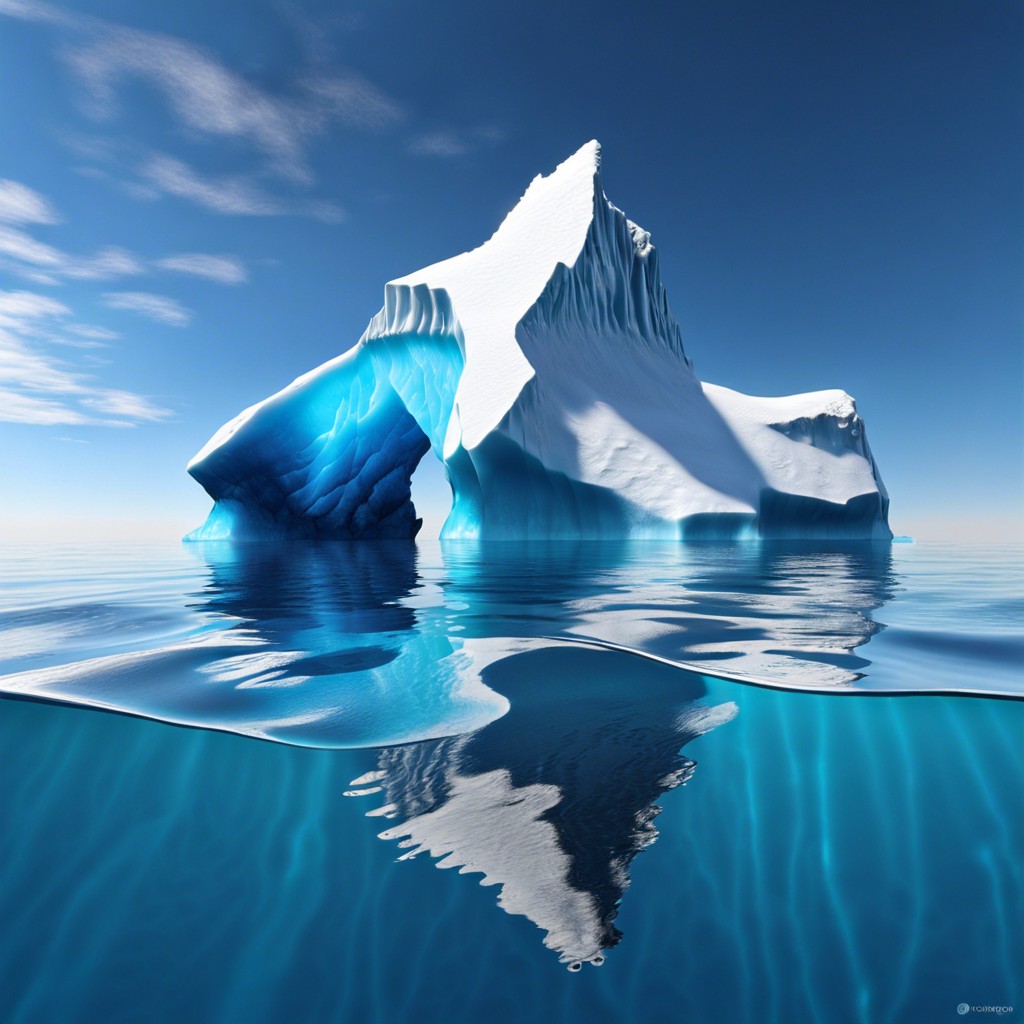 iceberg floating in blue sea