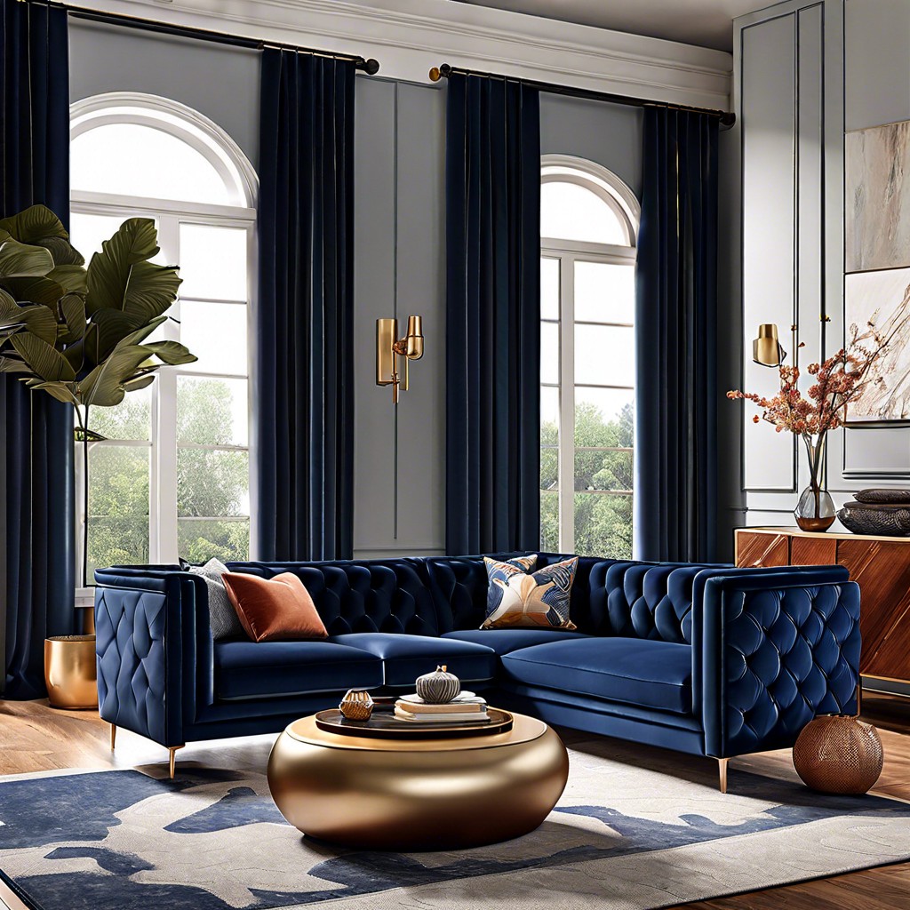 incorporate rich velvet curtains in a complementary color