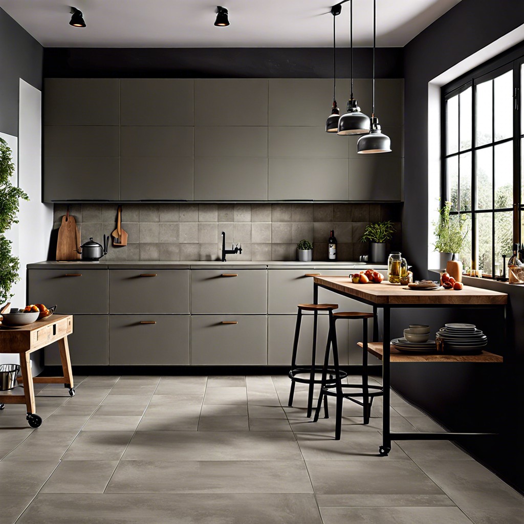 industrial concrete look alike tiles