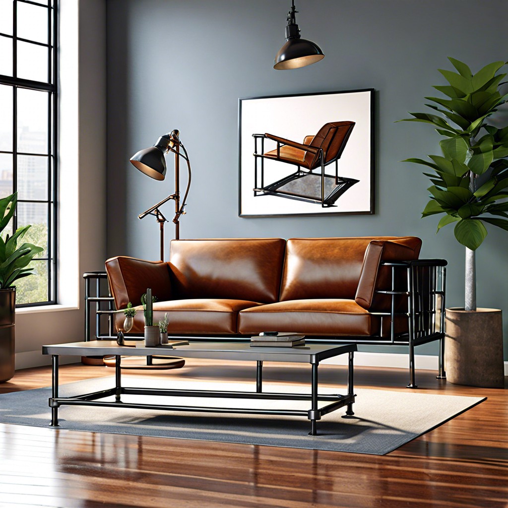 industrial style metal frame sofas