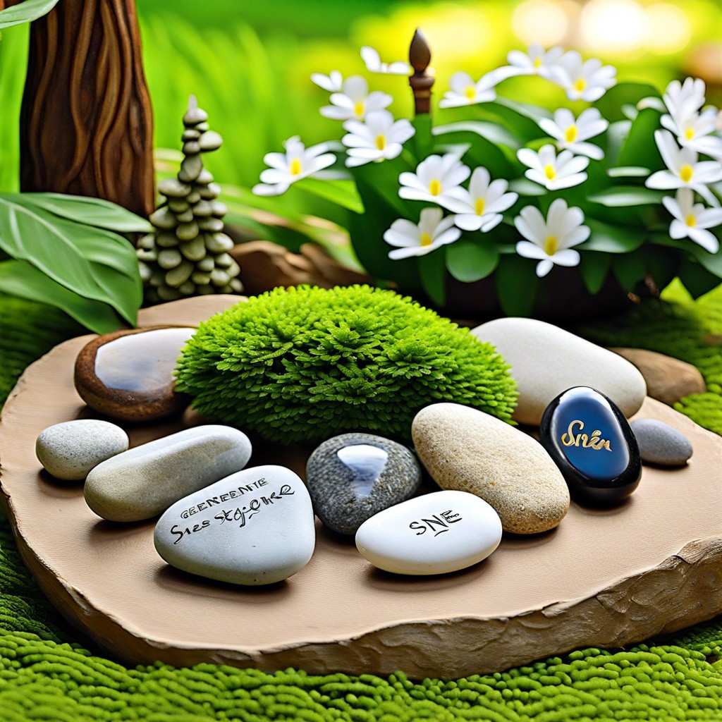 inspirational word stones