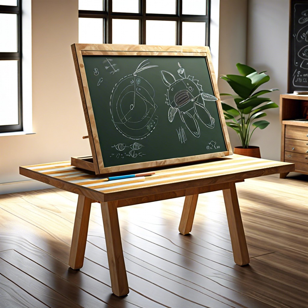 interactive surface with chalkboard tiles