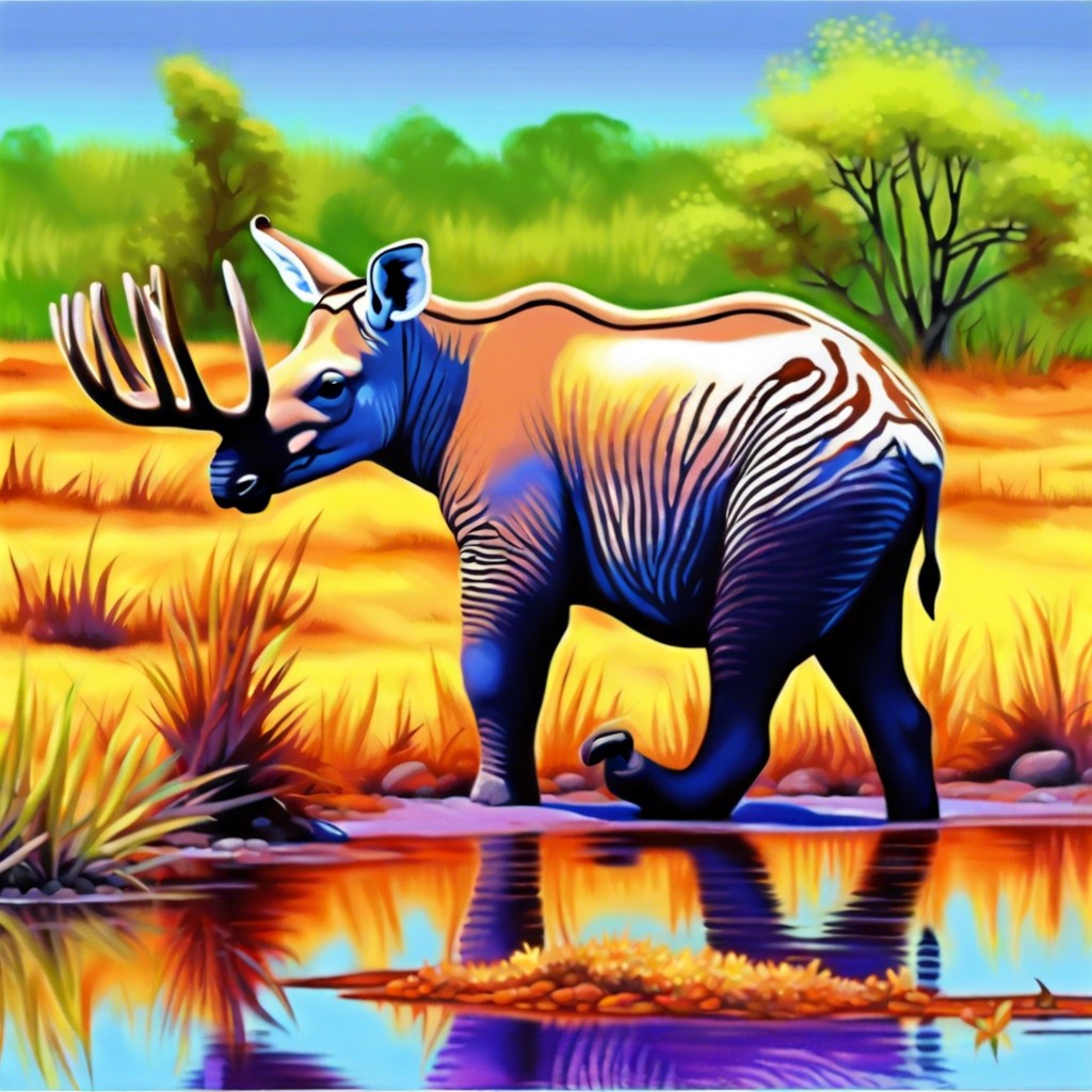 interactive wildlife painting animals appear in different habitats as it heats