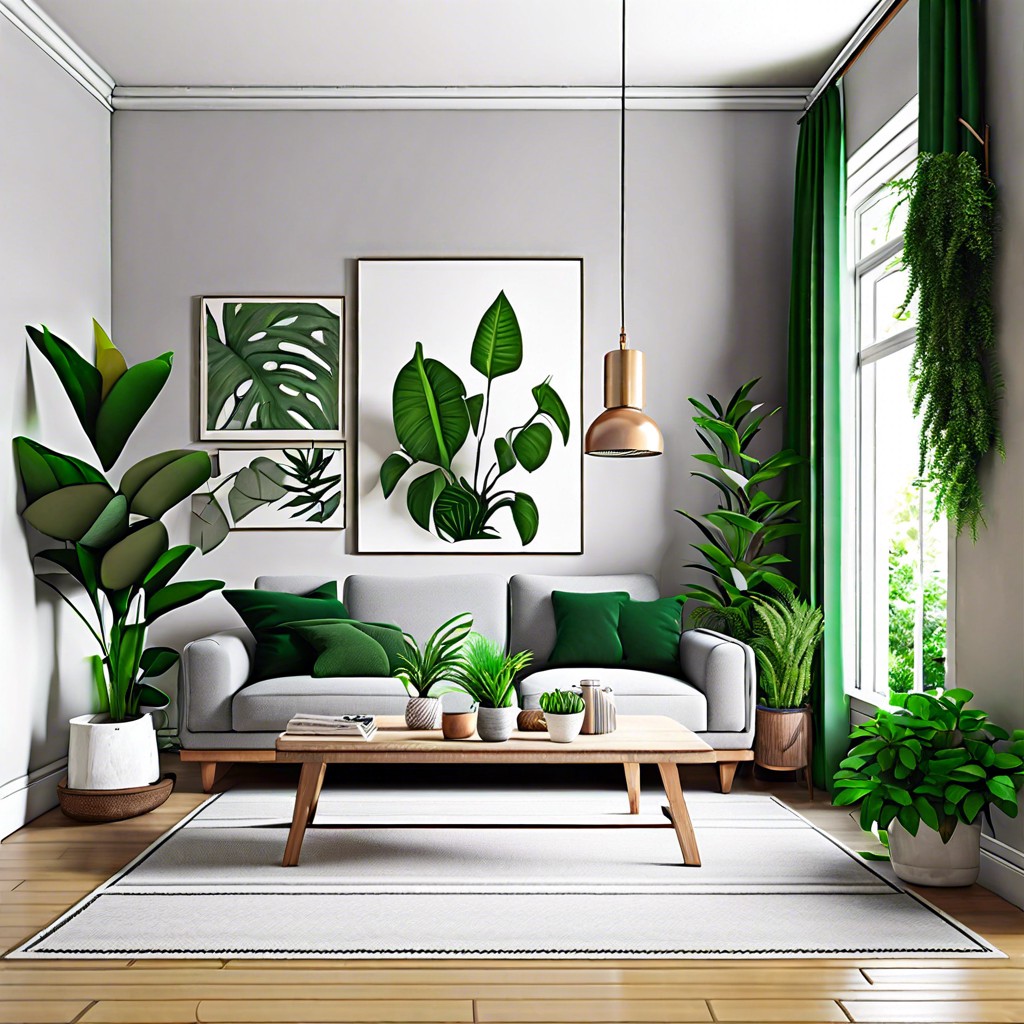 introduce green plants for a natural refreshing look