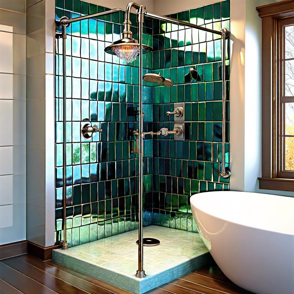 iridescent glass tile nook