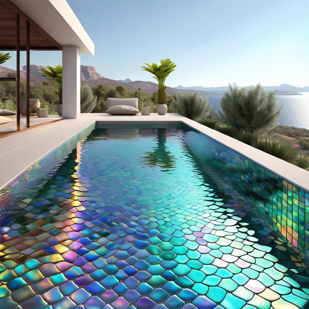 iridescent pearl tiles