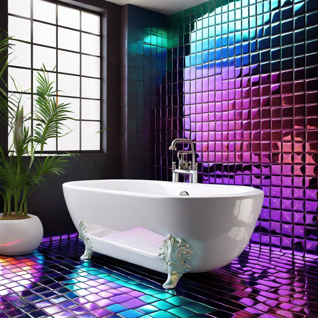 iridescent tiles that change color with light