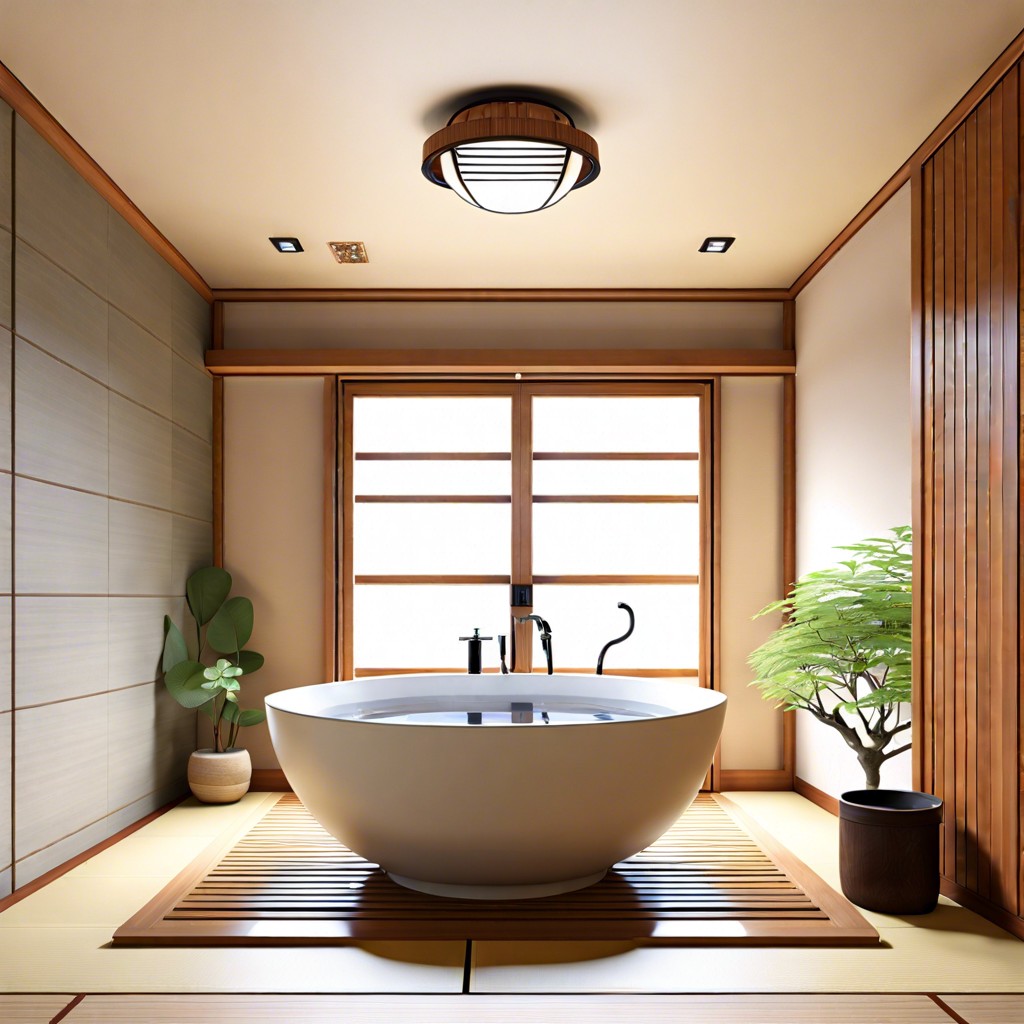 japanese style wet rooms with soaking tubs and waterproofed areas