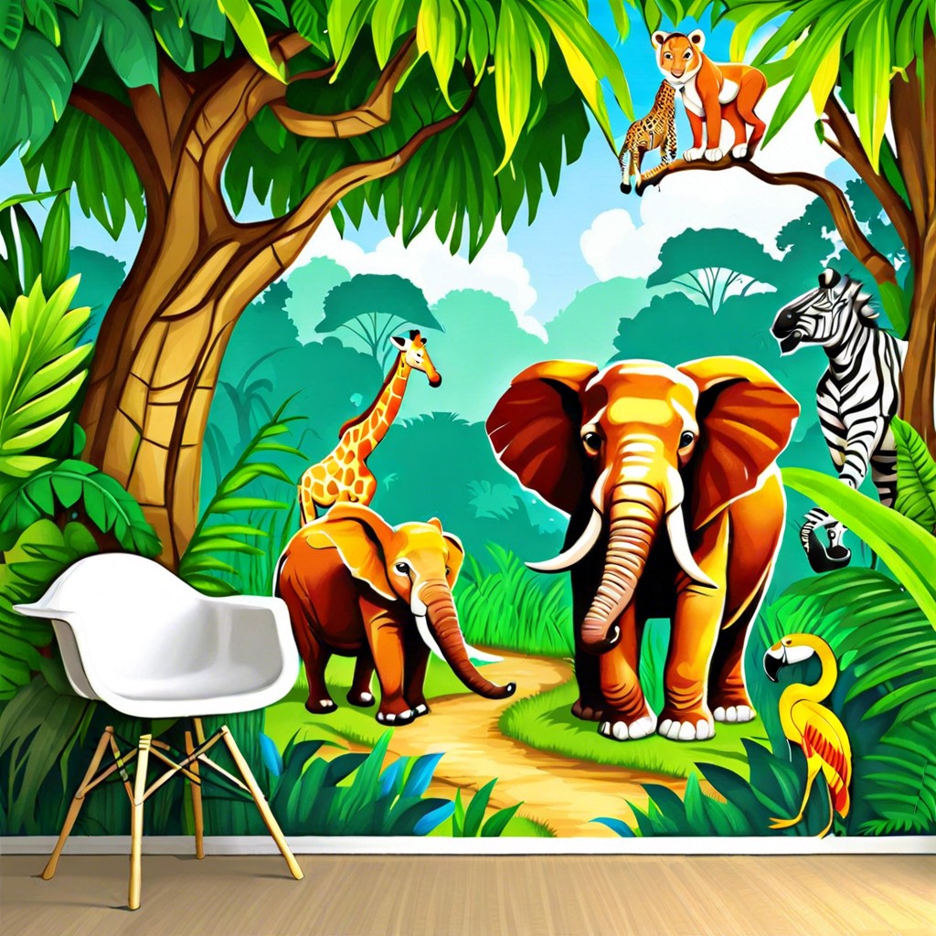 jungle safari mural