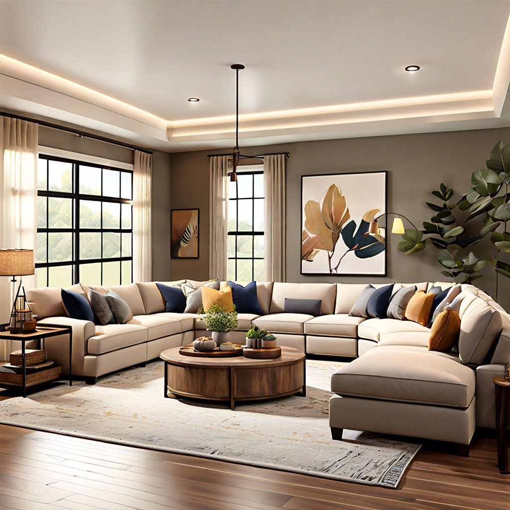 large u shaped sectional for family gatherings