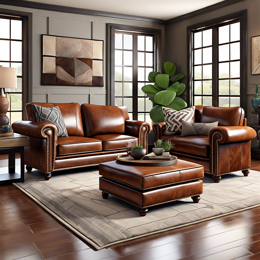 leather accent pillows