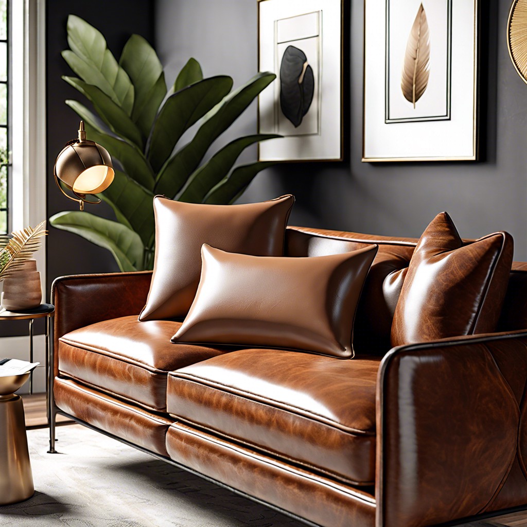 leather accent pillows