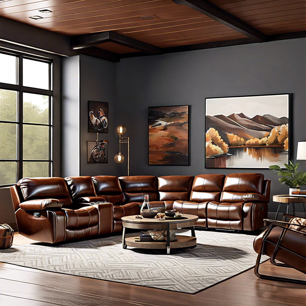 leather sectional with recliners