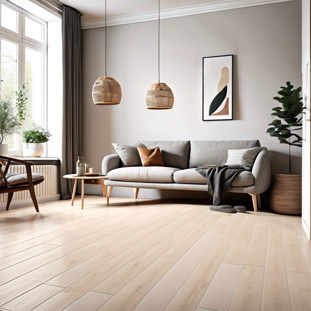 light wood tiles with minimalist scandinavian style